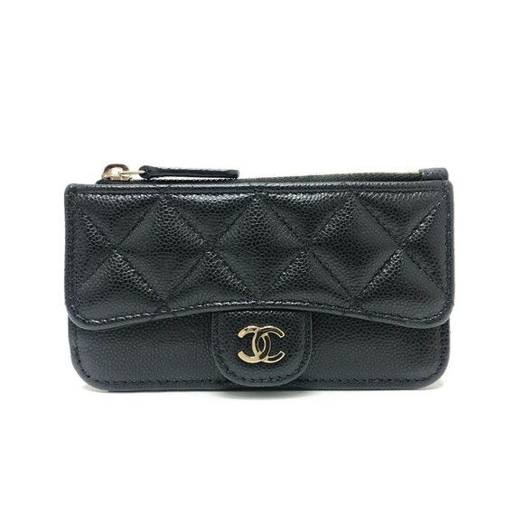 CHANEL Black Caviar Leather Coco Mark Wallet - Picture 1 of 15